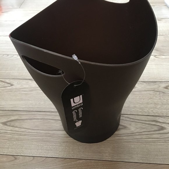 New Umbra Dark Brown GARBINO TRASH CAN Waste Bin - Picture 2 of 2